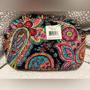 NWT Vera Bradley- Colorful Paisley Floral Cosmetic Bag with Plastic Lining
